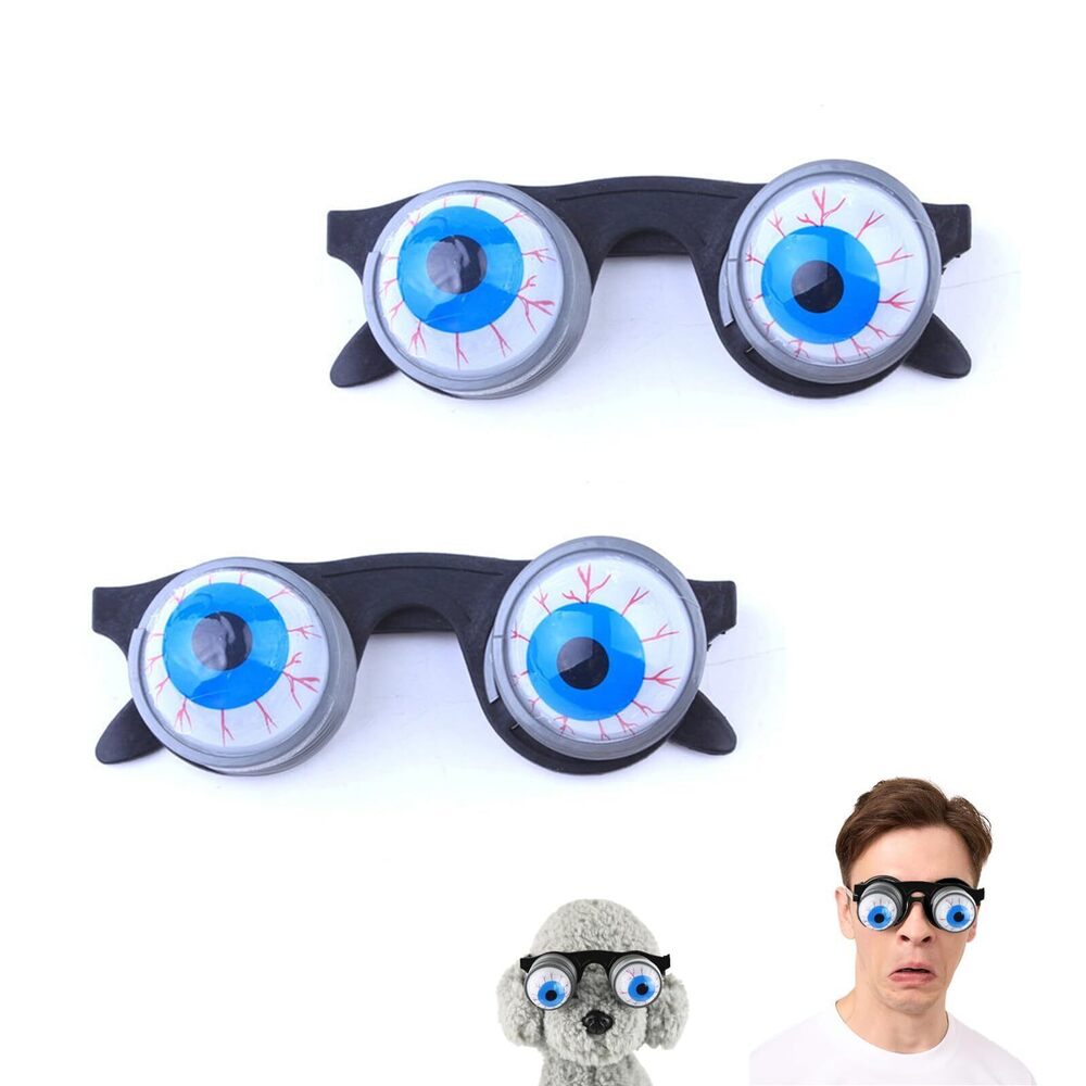 6154 2 PCS Droopy Eye Glasses Funny Glasses Novelty Glasses Pop Out Eye